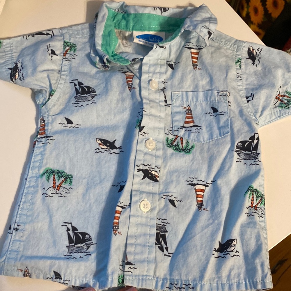 Bon Bebe button up 0-3 month